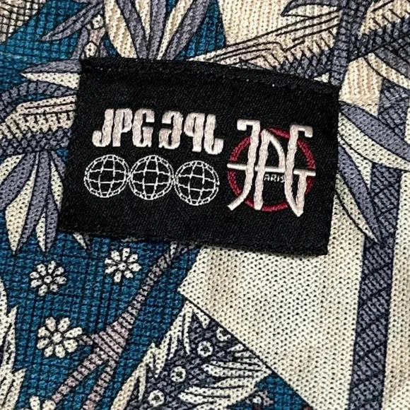 Vintage JPG Jean Paul Gaultier Japan Silk Blend All Over Print T Shirt Mens 40 - Picture 7 of 10